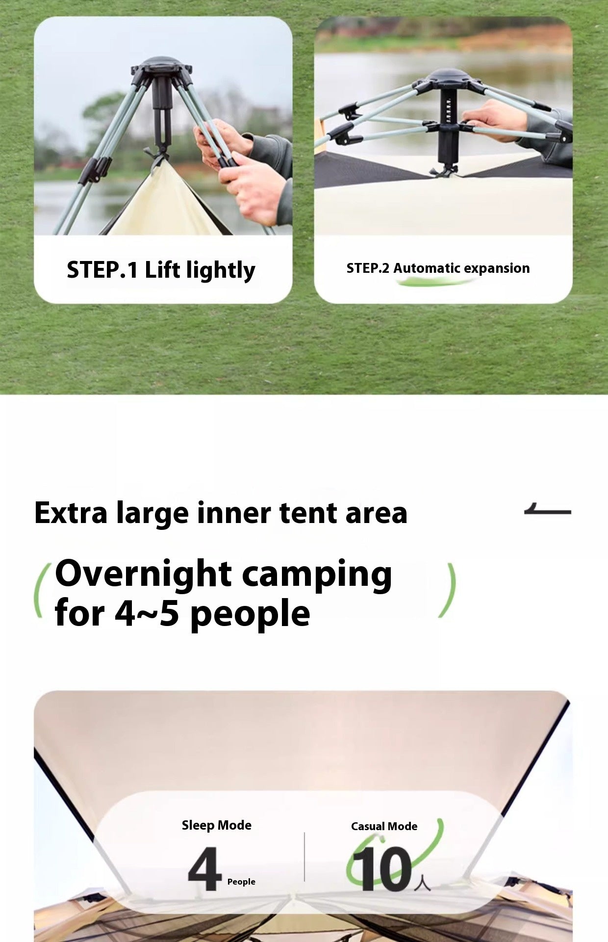 Tent outdoor portable folding outdoor camping equipment park picnic fully automatic quick opening thickened sun protection