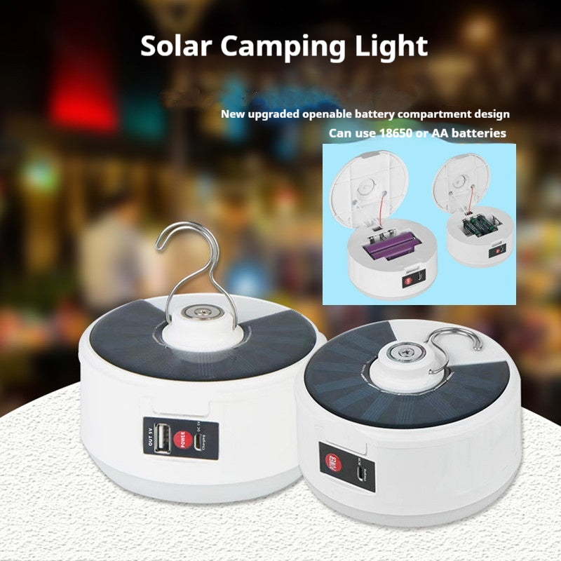 Solar rechargeable bulb LED multi-function emergency light can replace battery outdoor camping tent lamp lamp