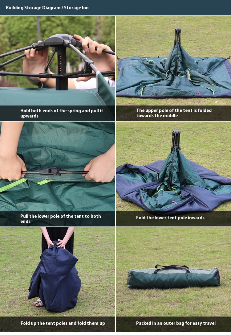 DONG new camping tent outdoor tent 3-4 people automatic double-layer tent outdoor quick-opening portable tent