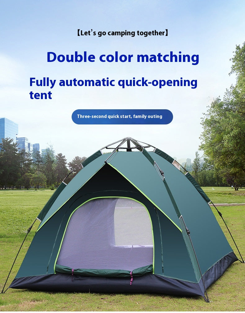 DONG new camping tent outdoor tent 3-4 people automatic double-layer tent outdoor quick-opening portable tent