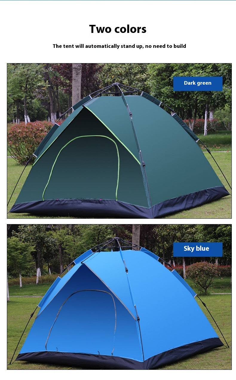 DONG new camping tent outdoor tent 3-4 people automatic double-layer tent outdoor quick-opening portable tent