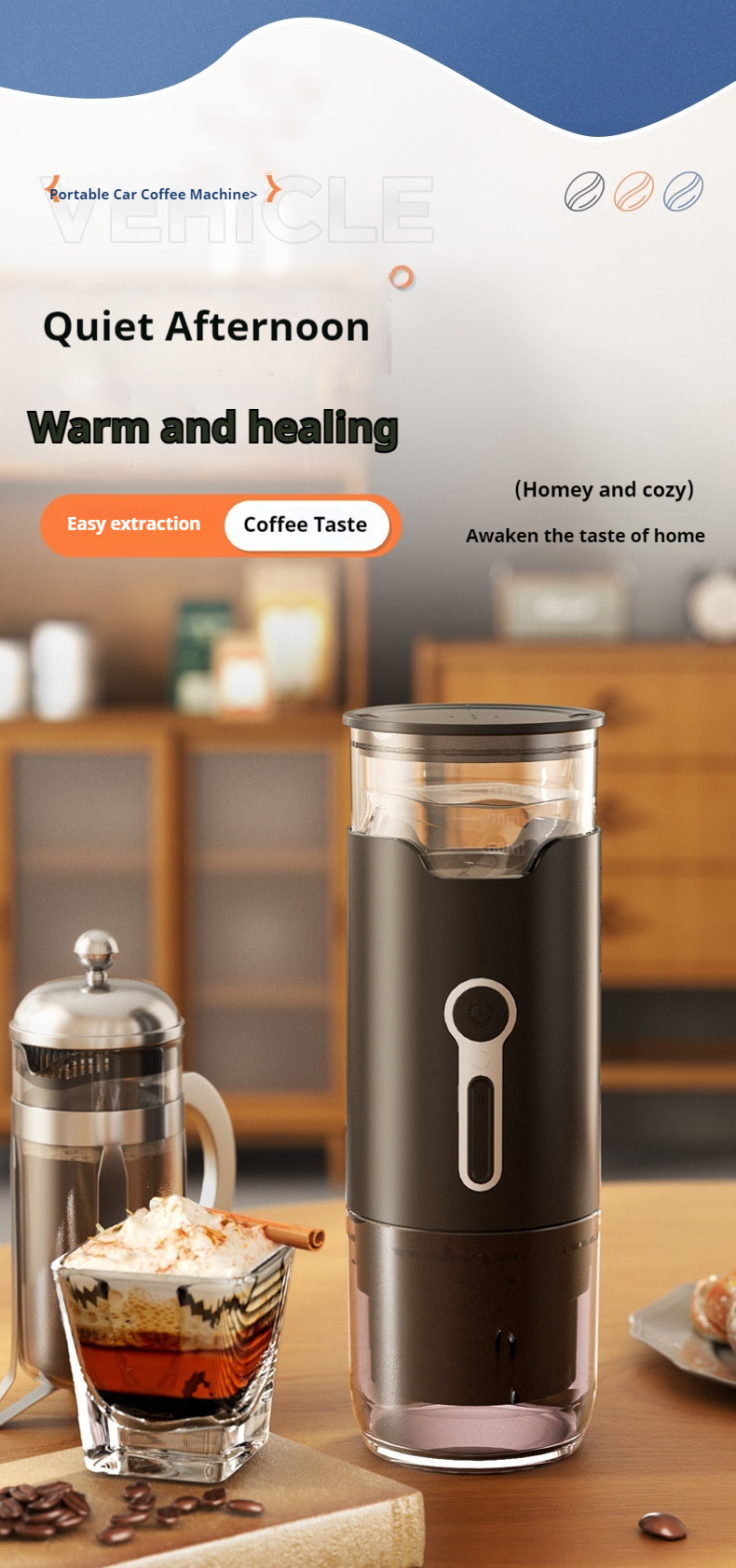 Portable Meiyi style concentrated capsule coffee machine, automatic small outdoor handheld pump press coffee machine