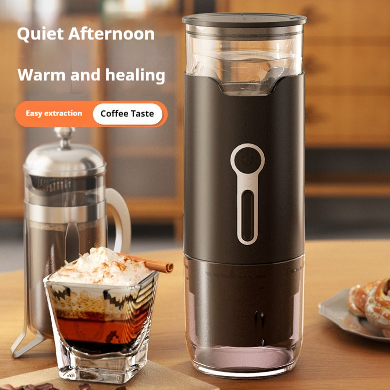 Portable Meiyi style concentrated capsule coffee machine, automatic small outdoor handheld pump press coffee machine