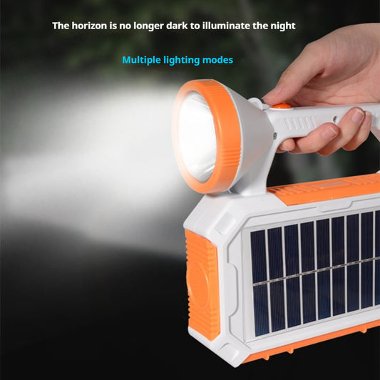 Solar multifunctional portable light LED high power strong light flashlight searchlight fishing light rechargeable camp light lamp