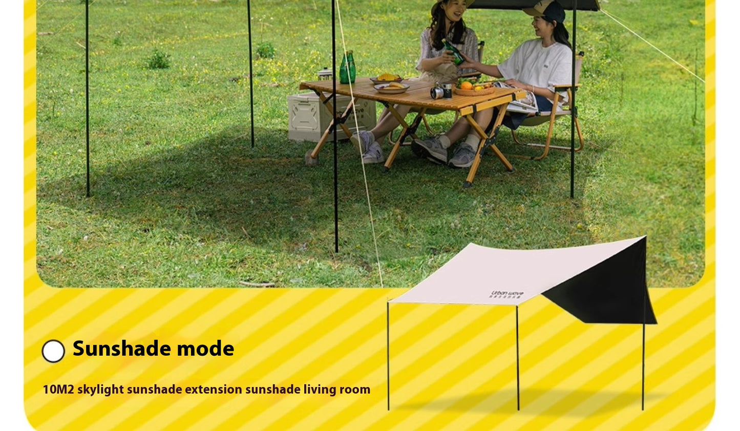 Tent outdoor camping foldable portable black vinyl canopy integrated automatic rain outdoor camping equipment full set