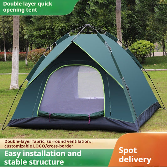 DONG new camping tent outdoor tent 3-4 people automatic double-layer tent outdoor quick-opening portable tent