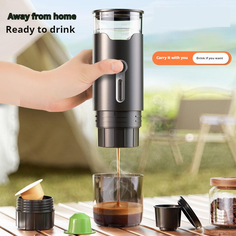 Portable Meiyi style concentrated capsule coffee machine, automatic small outdoor handheld pump press coffee machine