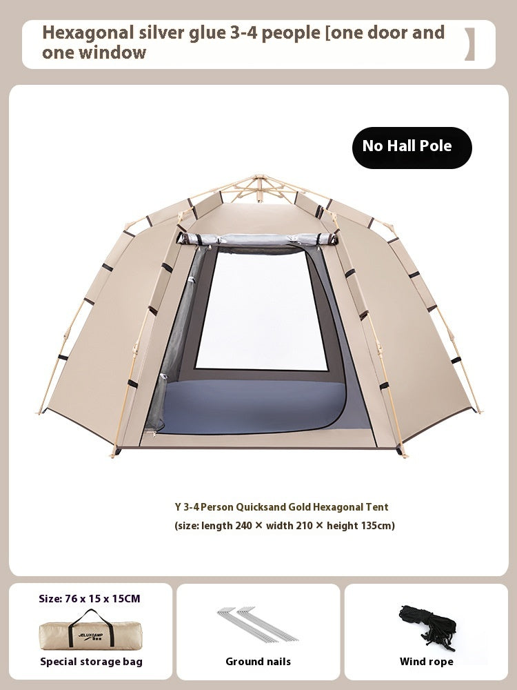 Spot outdoor tents, fully automatic hexagonal tents, waterproof and sunscreen, quick opening portable park camping tents