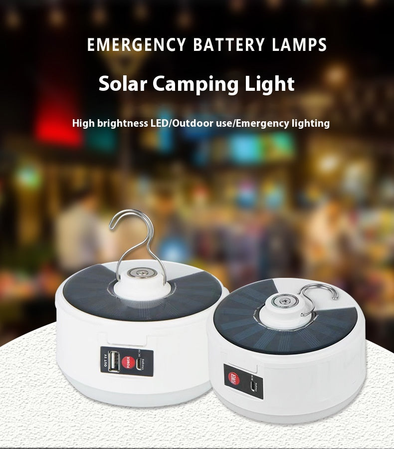 Solar rechargeable bulb LED multi-function emergency light can replace battery outdoor camping tent lamp lamp