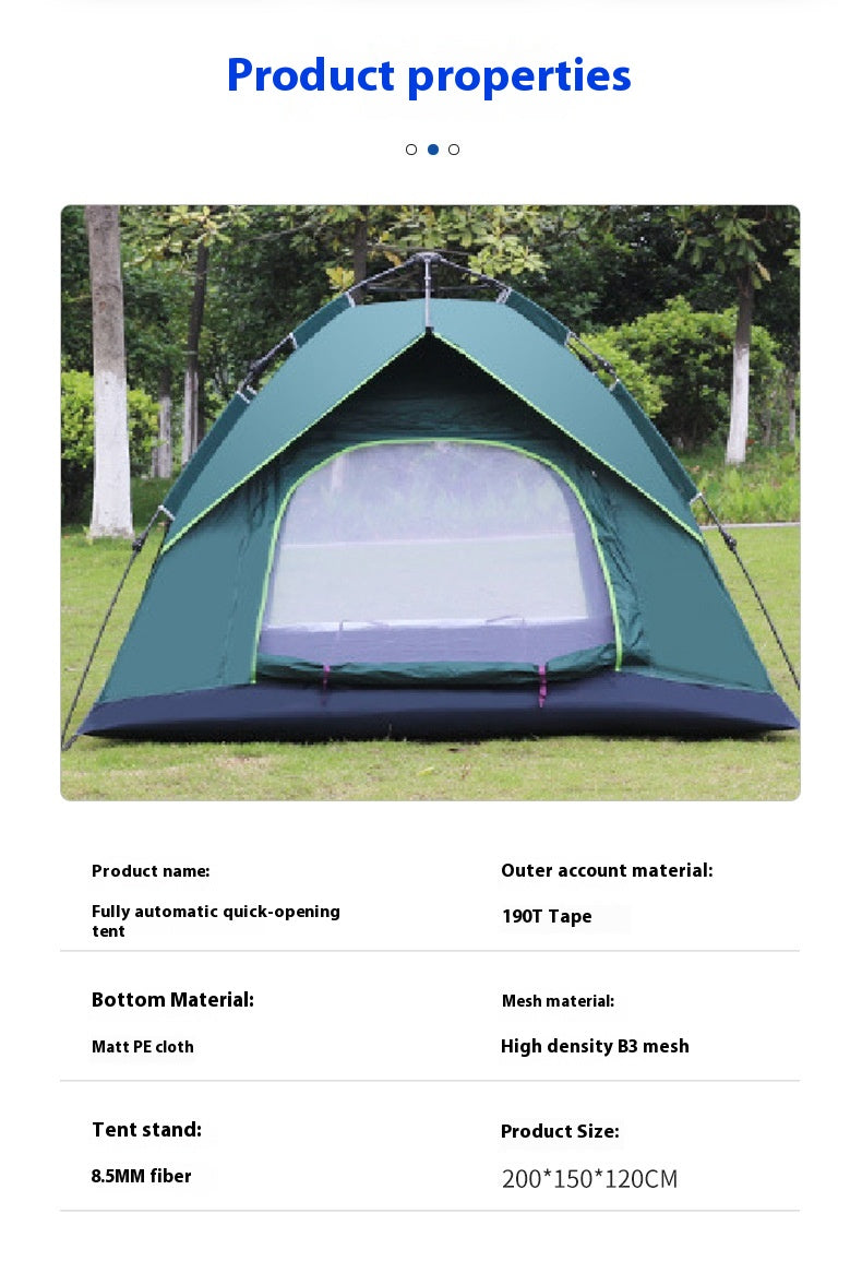 DONG new camping tent outdoor tent 3-4 people automatic double-layer tent outdoor quick-opening portable tent