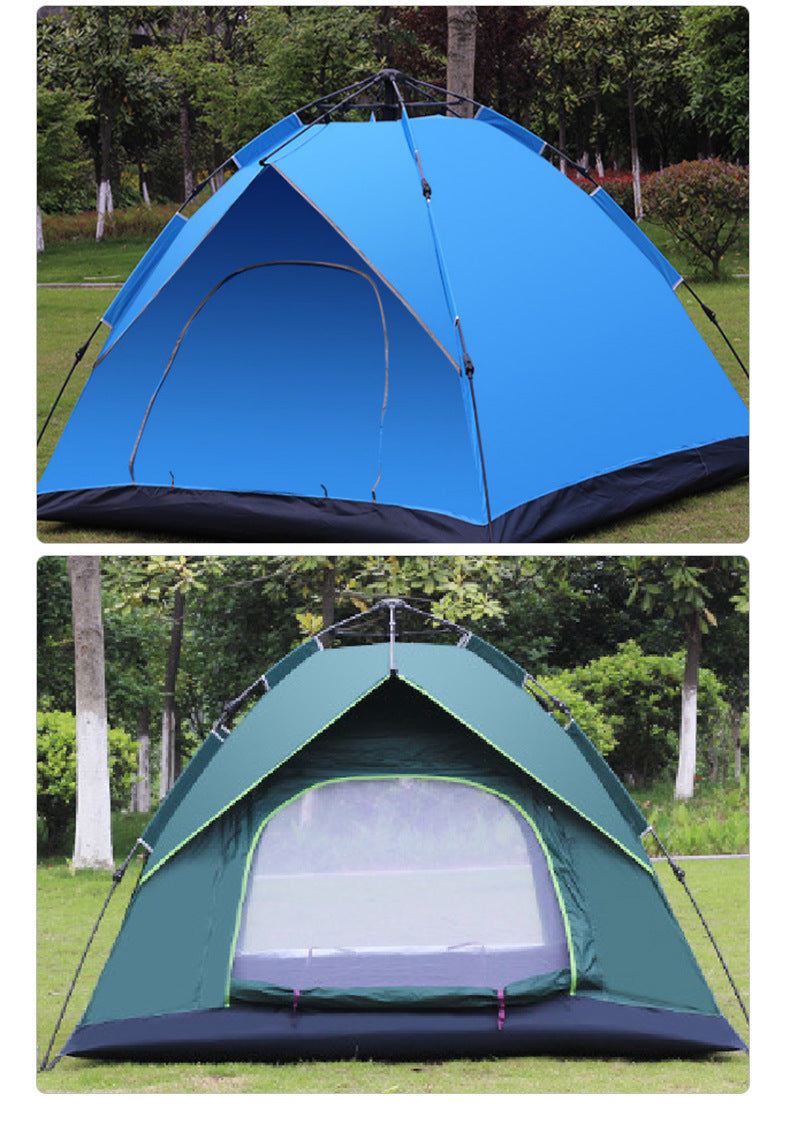 DONG new camping tent outdoor tent 3-4 people automatic double-layer tent outdoor quick-opening portable tent